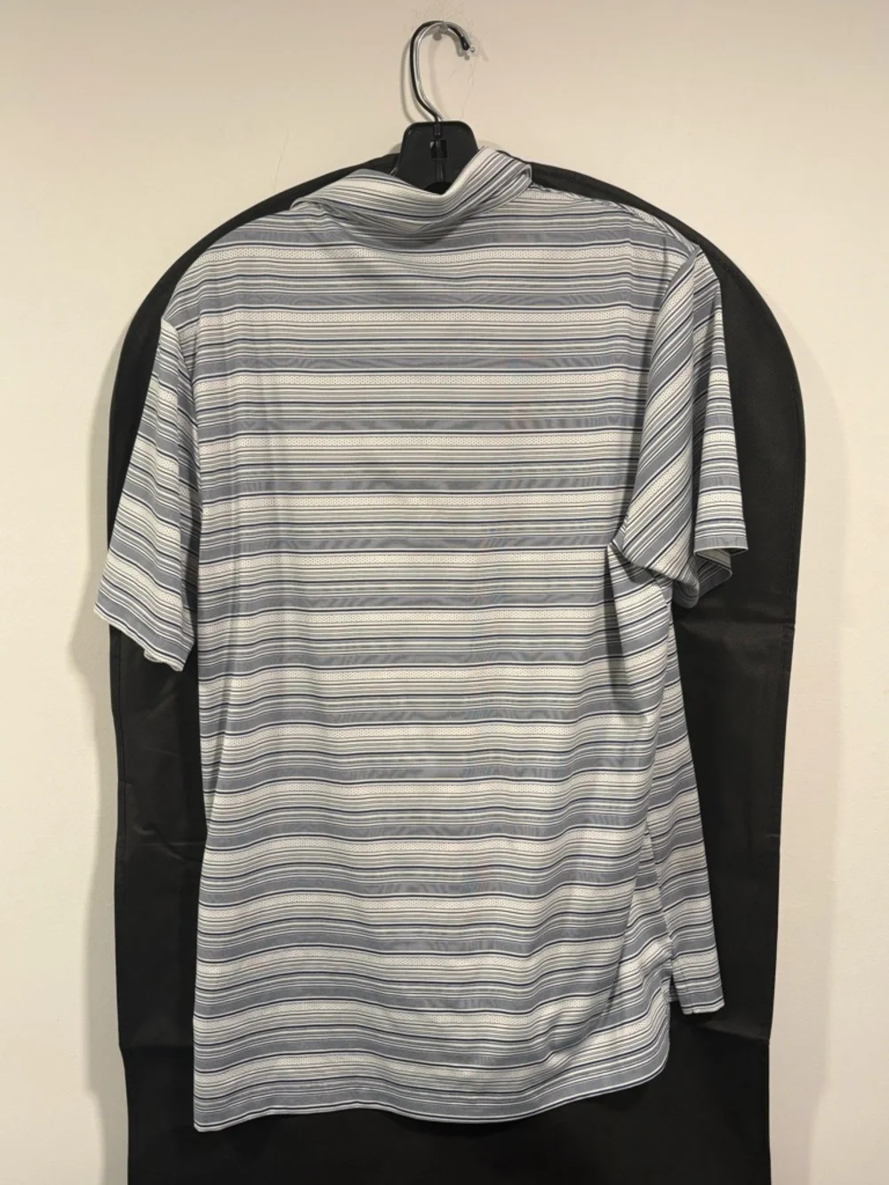 adidas Men's Striped Polo in Light grey, black & White